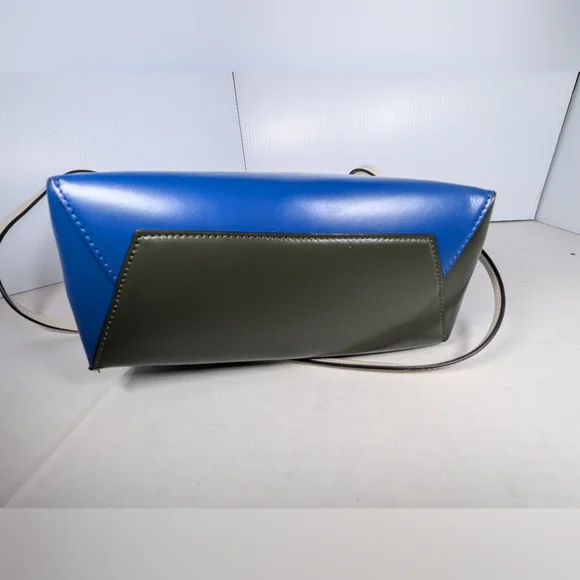 Marni Leather Colorblock olive green&blue &white Tote handbag - Picture 7 of 12